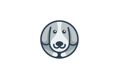 CUTE CIRCLE DOG LOGO vector design template