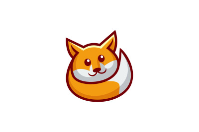 CUTE LITTLE FOX CARTOON LOGO vector design template