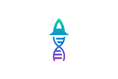 DNA SHAPE ROCKET LOGO vector design template