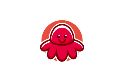 happy octopus logo vector design template