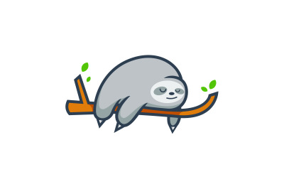 LAZY SLEEPING SLOTH vector design template