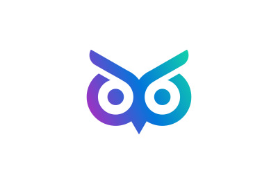 owl eyes logo vector design template