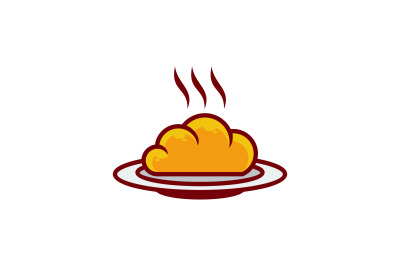 warm bread logo vector design template