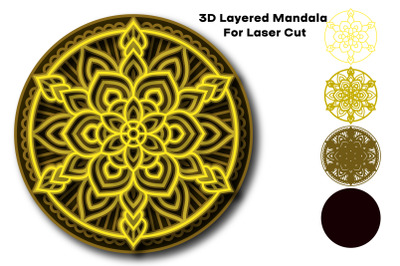 3D Layered Mandala SVG files for Laser Cut, Cricut