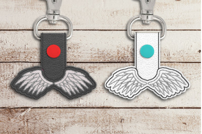 Angel or Demon Wings ITH Key Fob | Applique Embroidery
