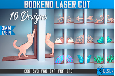 Bookend Laser Cut SVG | Book Laser Cut SVG Design | CNC Files