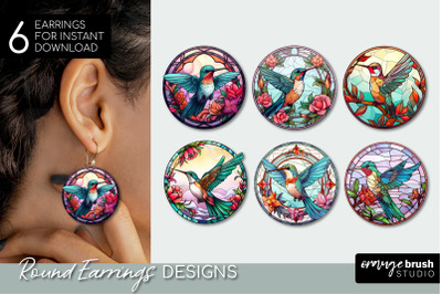 Stained Glass Hummingbird Earrings Sublimation Bundle