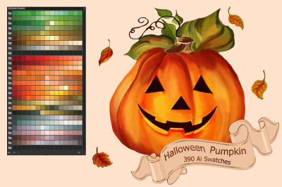 Halloween Pumpkin Illustrator Swatches