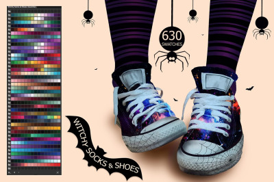 Witchy Socks &amp; Shoes Illustrator Swatches