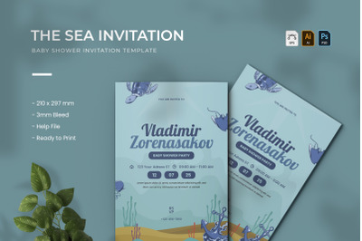 Sea Baby Shower - Invitation