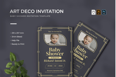 Art Deco Baby Shower - Invitation