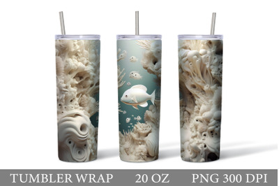 3D Underwater world Tumbler. 3D Fish Tumbler Sublimation