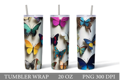 3D Butterfly Tumbler Sublimation. 3D Butterfly Tumbler Wrap
