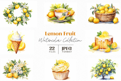 Lemon Fruit Watercolor Collection