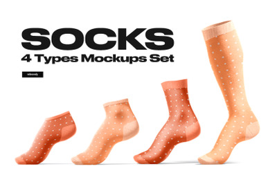 Socks 4 Types Mockups Set