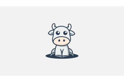 baby cow logo vector design template