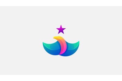 bird star logo vector design template