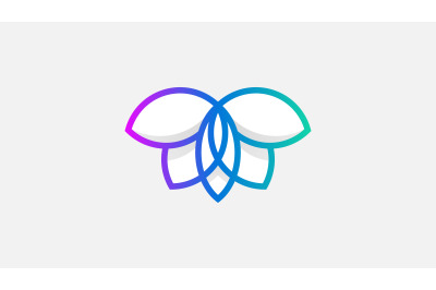 butterfly line art logo vector design template