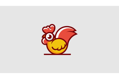 cartoon chicken logo vector design template