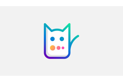 cat chat logo vector design template