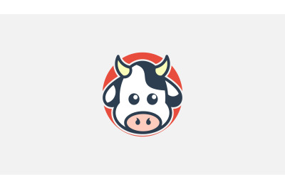 cow face logo vector design template