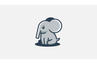 cute baby elephant logo vector design template