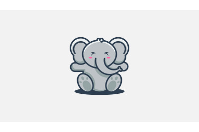 cute baby elephant logo vector design template