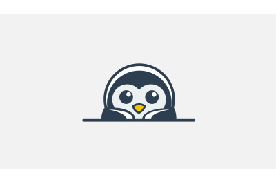 cute baby penguin logo vector design template