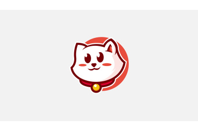 cute cat face logo vector design template