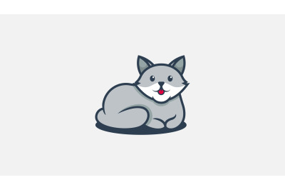 cute cat logo vector design template