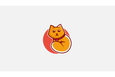 cute cat logo vector design template