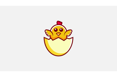 cute chick egg shell logo vector design template