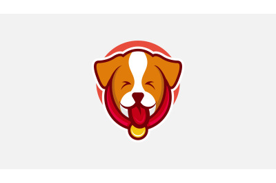 cute dog face logo vector design template