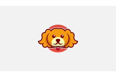 cute dog face logo vector design template