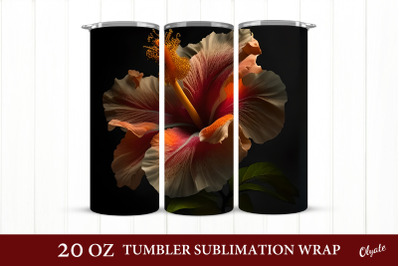 Hibiscus Tumbler Sublimation. Flower Tumbler Wrap