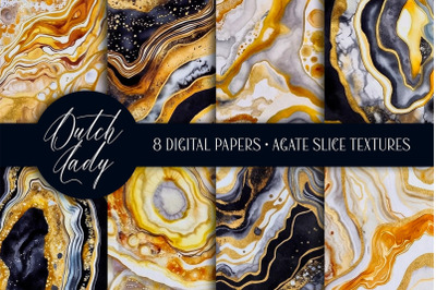 Agate &amp; Marble Watercolor Textures