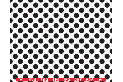 SVG Black Circles, Seamless Pattern digital clipart
