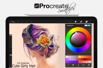 Cute Girly Hair Swatches for Procreate