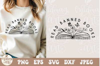 Read banned books SVG PNG, Book Lover Svg, Banned Books Svg, Love Book