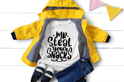 Mr Steal Your Snacks SVG | Kids Shirt Design