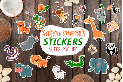 Safari animals/ Printable Stickers Cricut Design
