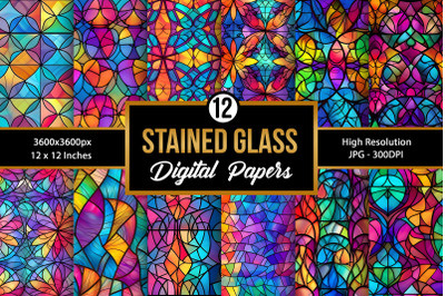 Stained Glass Seamless Pattern Backgrounds