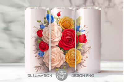 3d tumbler design, 3d roses, 3d flowers, 20oz tumbler