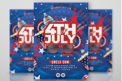 USA 4th Of July Party Flyer