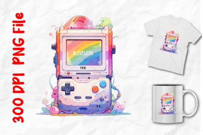 rainbow retro vintage gaming console