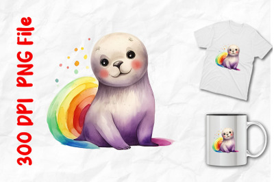 seal and rainbow