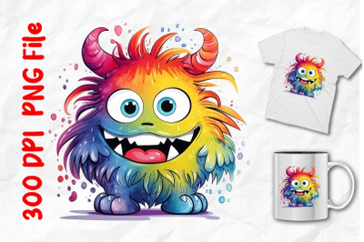 rainbow cute monster