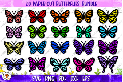 Butterfly Bundle SVG, Butterfly Paper Cut Layered SVG