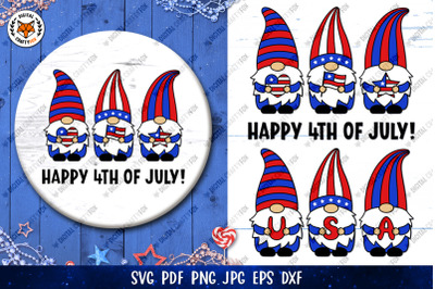 Patriotic Gnomes SVG, 4 Of July Gnomes SVG, USA Gnome SVG