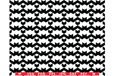 SVG Polygonal Mosaic, Seamless Pattern, Black White Digital clipart